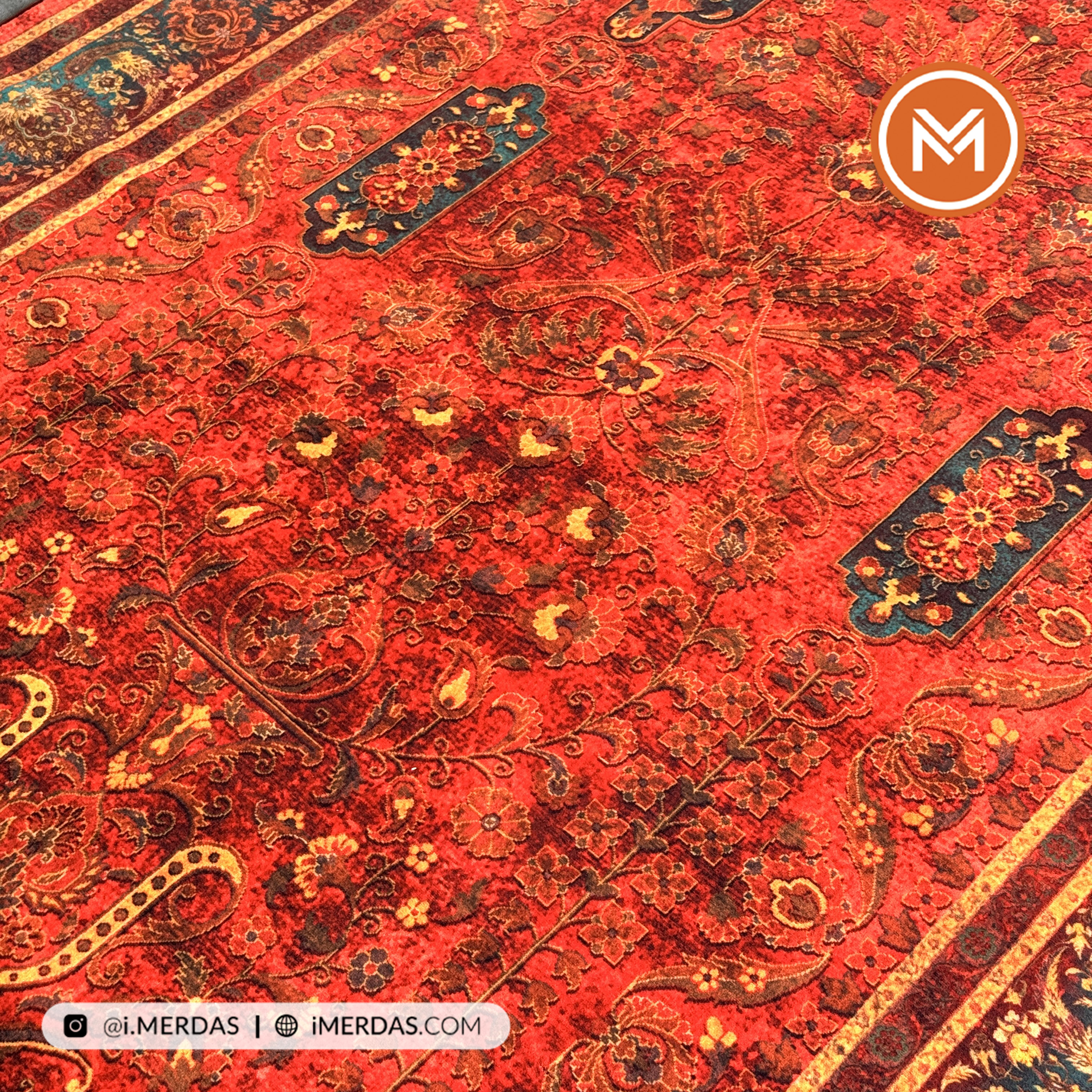 فرش کهنه نما کد 25NH0070 زمینه قرمز